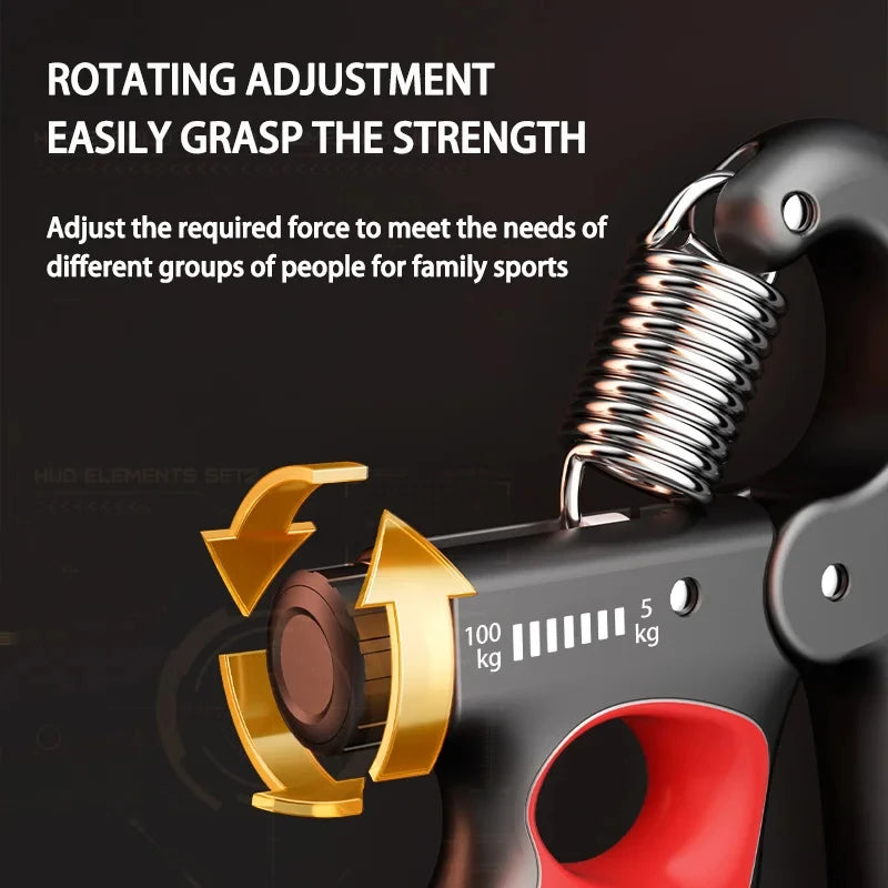 5-100Kg Adjustable Hand Gripper - Forearm Wrist Trainer for Gym & Muscle Recovery